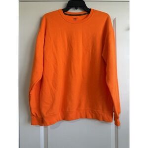 Athletic Works Men's Orange Crewneck Fleece Sweatshirt Size Medium (38-40)